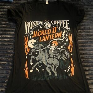 Bones Coffee Black 'Jacked O' Lantern' Graphic Tee